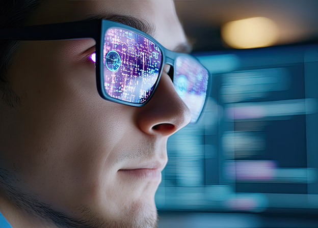 man with cyber glasses